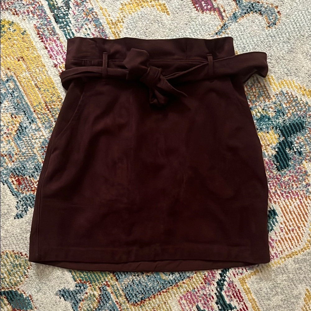 Abercrombie & Fitch Red Mini Pencil Skirt with Tie Front